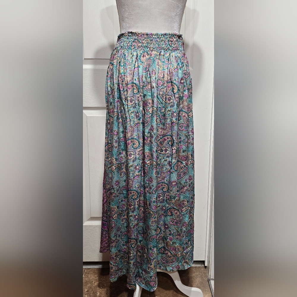 Cienna Colorful Paisley Boho Maxi Skirt - Picture 4 of 11